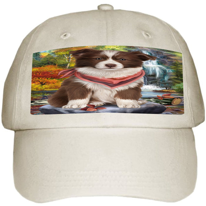Scenic Waterfall Border Collie Dog Ball Hat Cap HAT52854