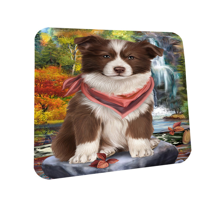 Scenic Waterfall Border Collie Dog Coasters Set of 4 CST49616