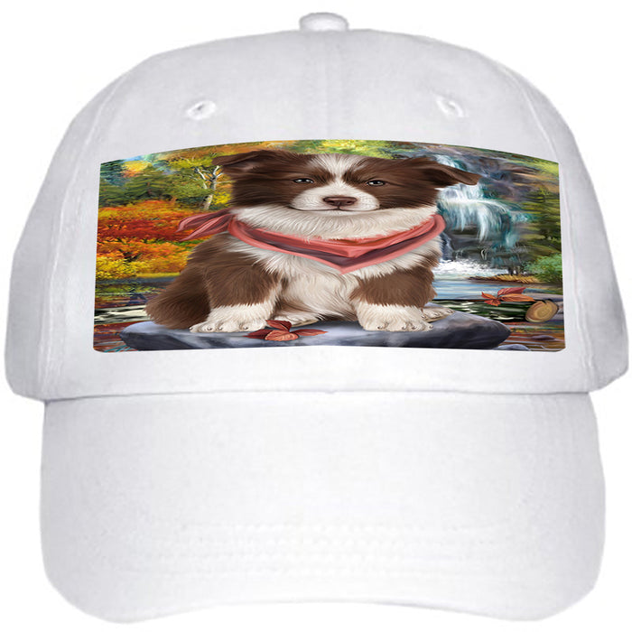 Scenic Waterfall Border Collie Dog Ball Hat Cap HAT52854