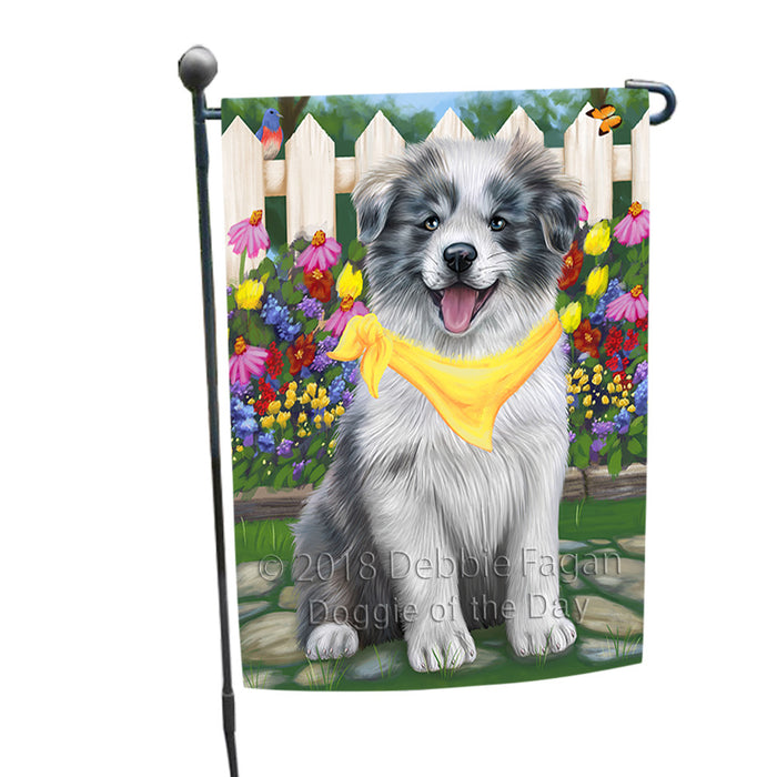 Spring Floral Border Collie Dog Garden Flag GFLG49629