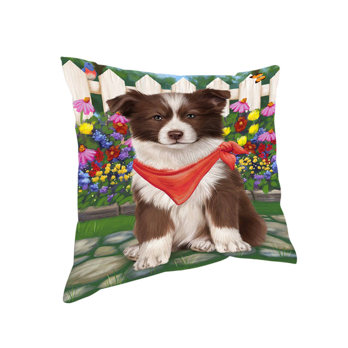 Spring Floral Border Collie Dog Pillow PIL55060