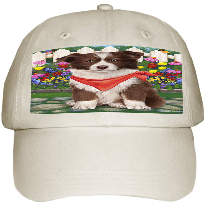 Spring Floral Border Collie Dog Ball Hat Cap HAT53136