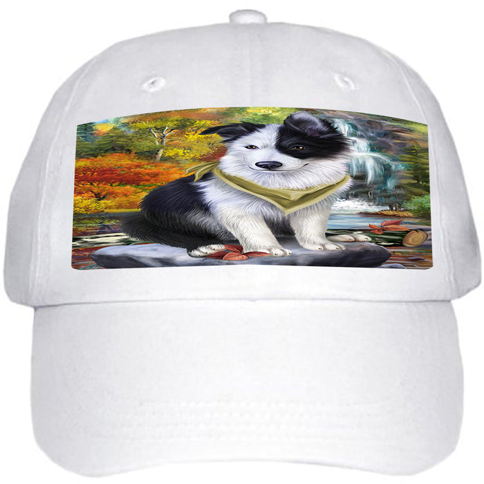 Scenic Waterfall Border Collie Dog Ball Hat Cap HAT52857