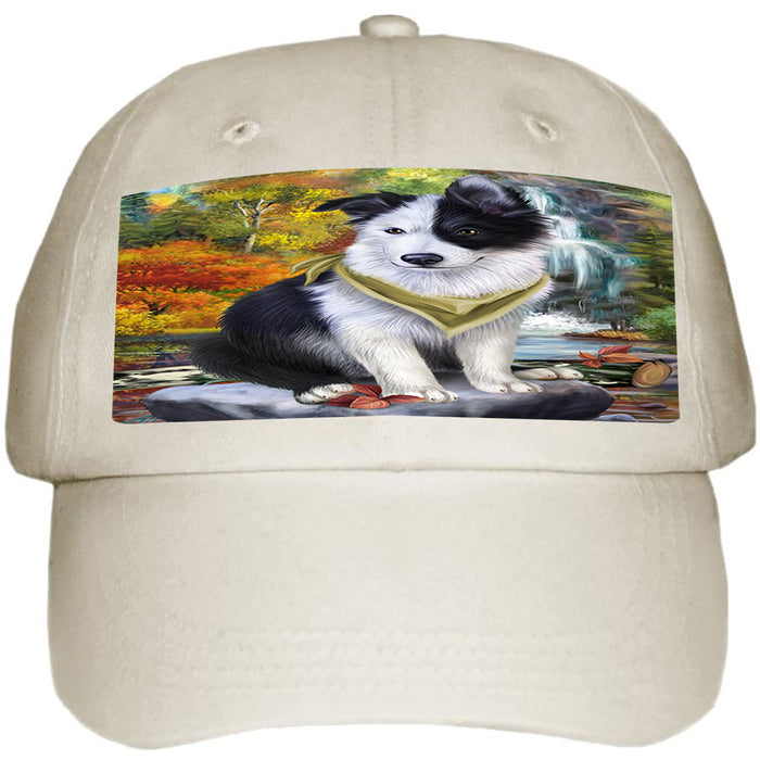 Scenic Waterfall Border Collie Dog Ball Hat Cap HAT52857