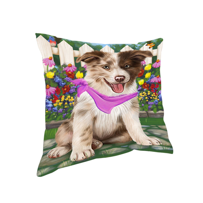 Spring Floral Border Collie Dog Pillow PIL55064