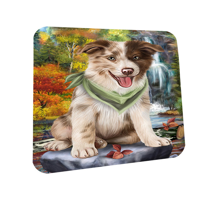 Scenic Waterfall Border Collie Dog Coasters Set of 4 CST49618