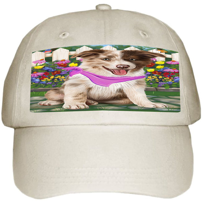 Spring Floral Border Collie Dog Ball Hat Cap HAT53139