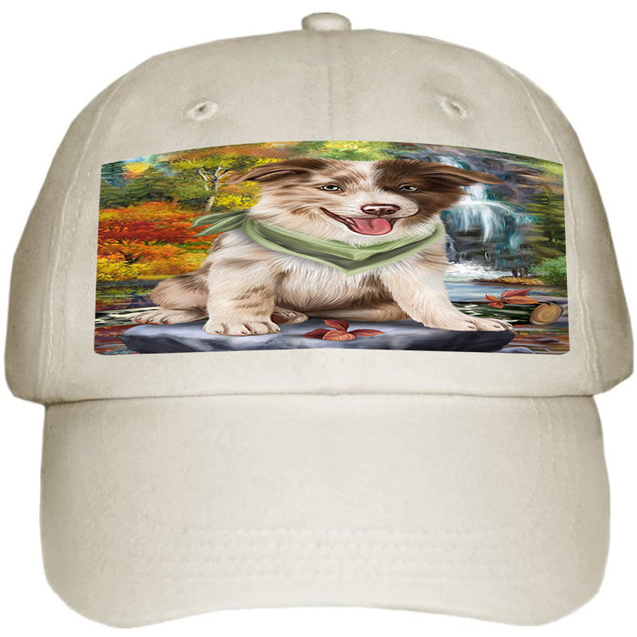 Scenic Waterfall Border Collie Dog Ball Hat Cap HAT52860