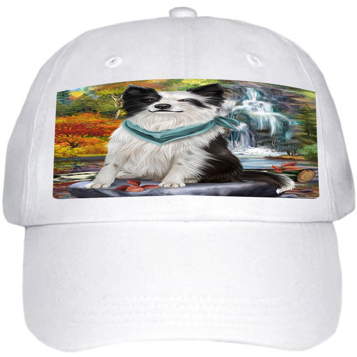 Scenic Waterfall Border Collie Dog Ball Hat Cap HAT52863