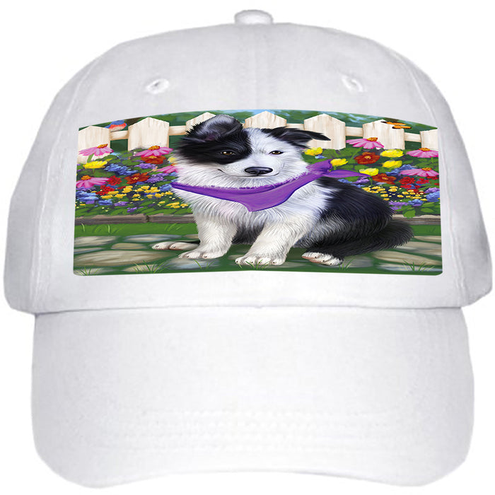 Spring Floral Border Collie Dog Ball Hat Cap HAT53142