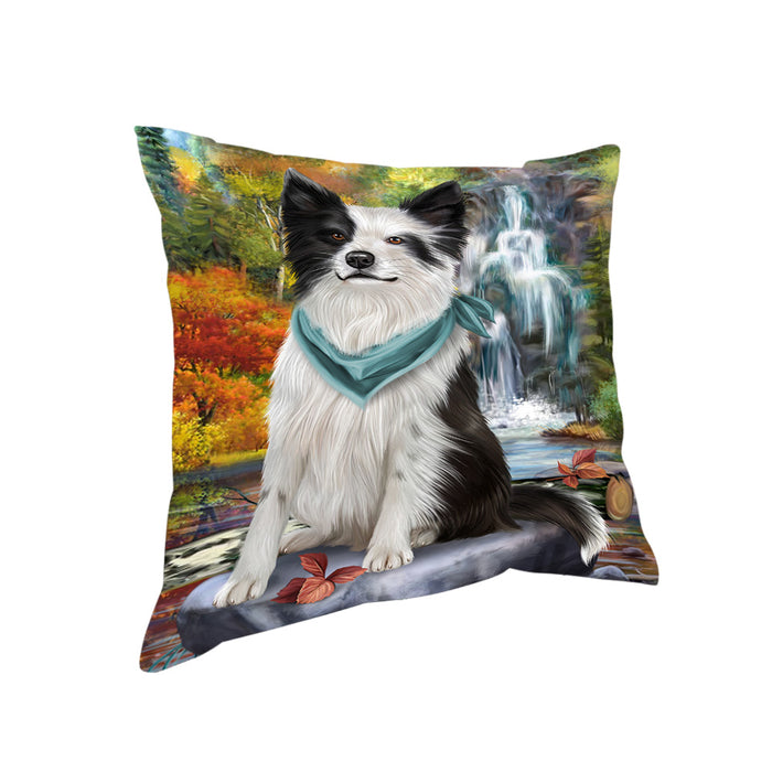 Scenic Waterfall Border Collie Dog Pillow PIL54696