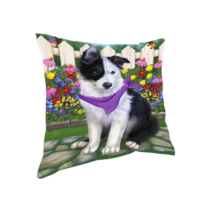 Spring Floral Border Collie Dog Pillow PIL55068