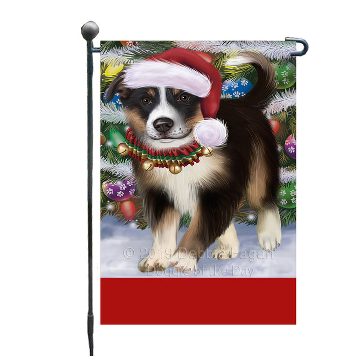 Personalized Trotting in the Snow Border Collie Dog Custom Garden Flags GFLG-DOTD-A60682