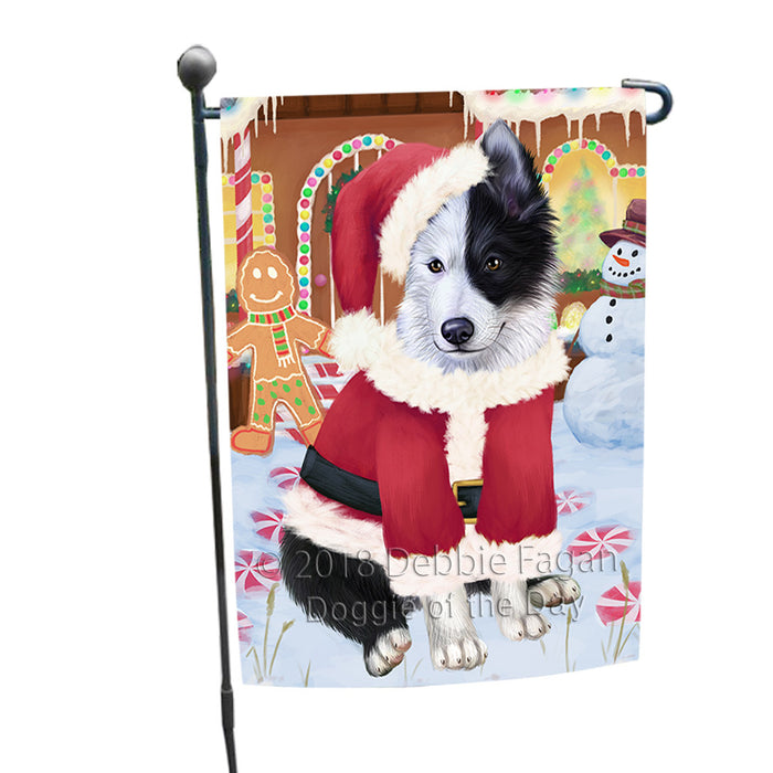 Christmas Gingerbread House Candyfest Border Collie Dog Garden Flag GFLG56750