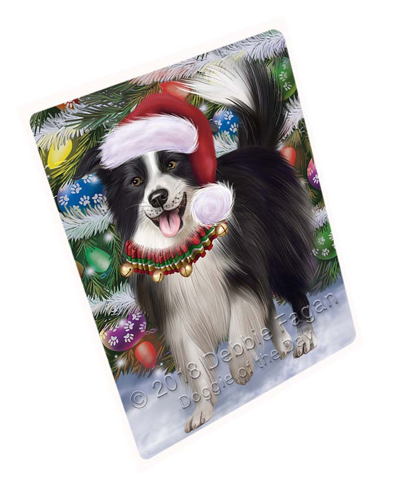 Trotting in the Snow Border Collie Dog Cutting Board C71397