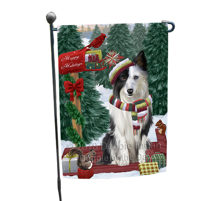 Merry Christmas Woodland Sled Border Collie Dog Garden Flag GFLG55153