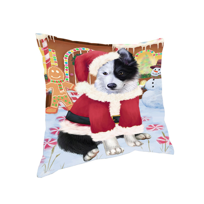 Christmas Gingerbread House Candyfest Border Collie Dog Pillow PIL79100