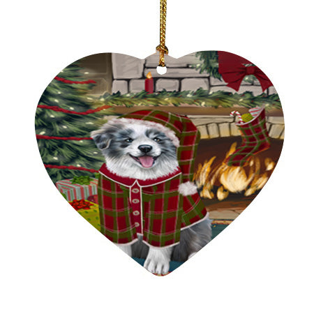 The Stocking was Hung Border Collie Dog Heart Christmas Ornament HPOR55588