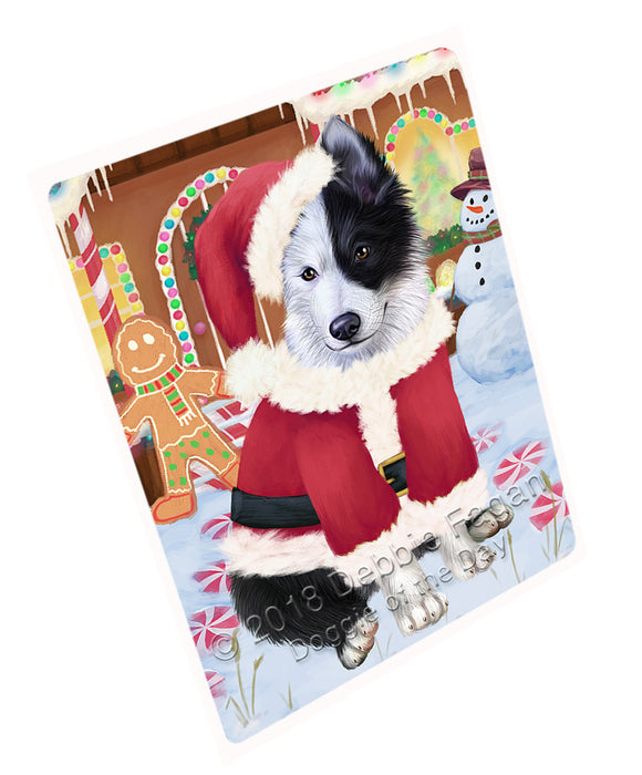 Christmas Gingerbread House Candyfest Border Collie Dog Large Refrigerator / Dishwasher Magnet RMAG99480