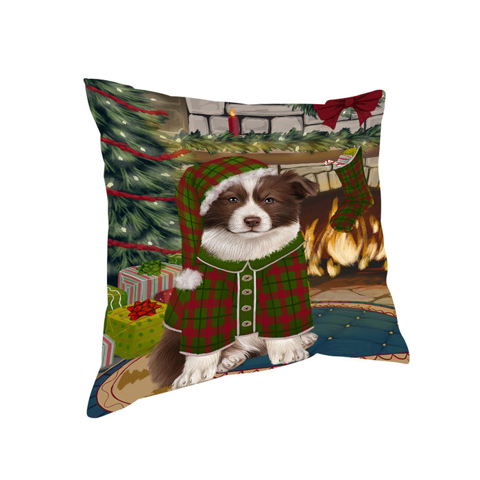 The Stocking was Hung Border Collie Dog Pillow PIL69860