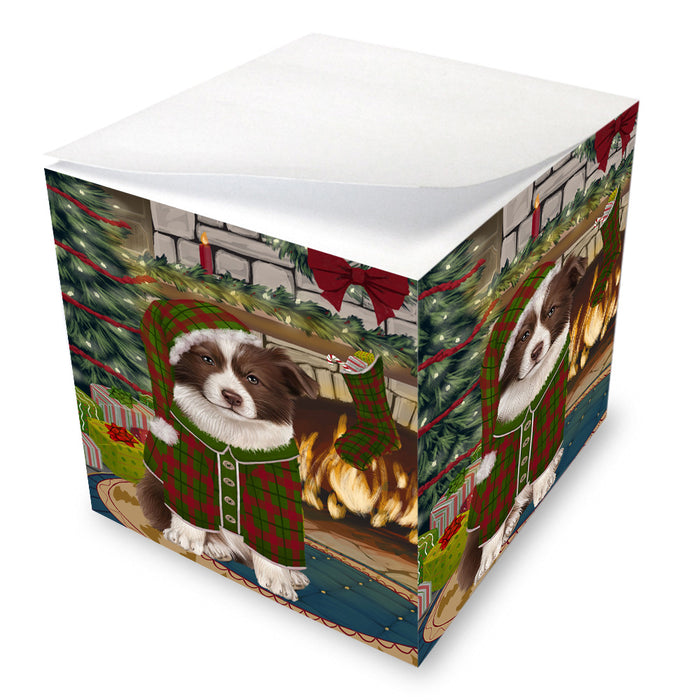 The Stocking was Hung Border Collie Dog Note Cube NOC53579