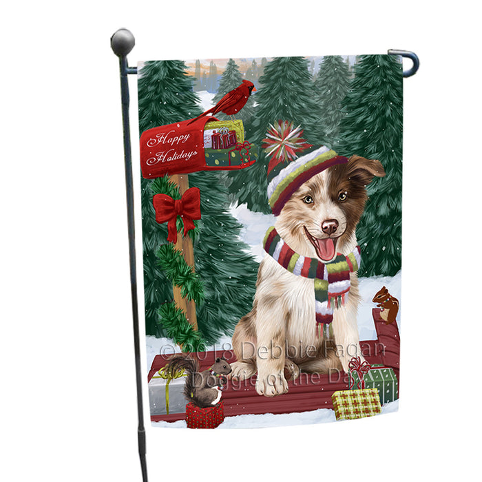 Merry Christmas Woodland Sled Border Collie Dog Garden Flag GFLG55154
