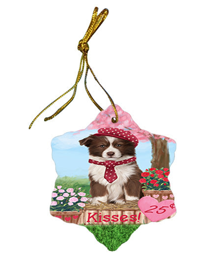 Rosie 25 Cent Kisses Border Collie Dog Star Porcelain Ornament SPOR56298