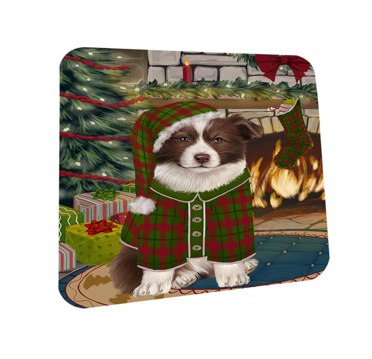 The Stocking was Hung Border Collie Dog Coasters Set of 4 CST55191