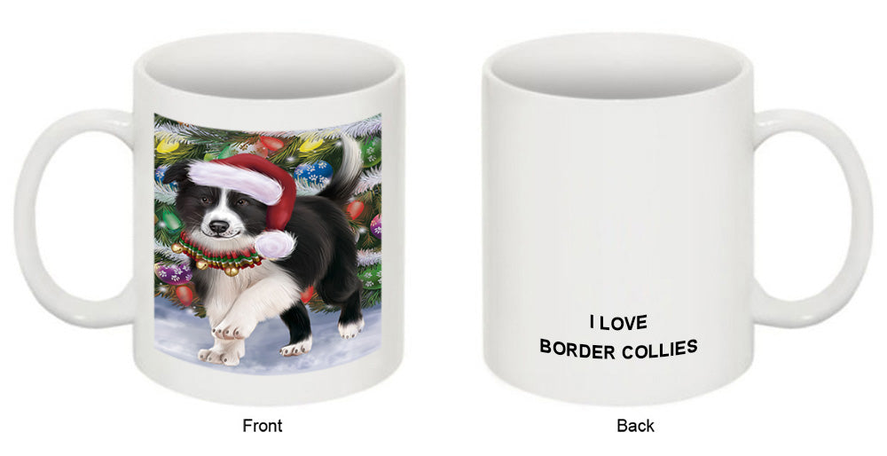 Trotting in the Snow Border Collie Dog Coffee Mug MUG50819
