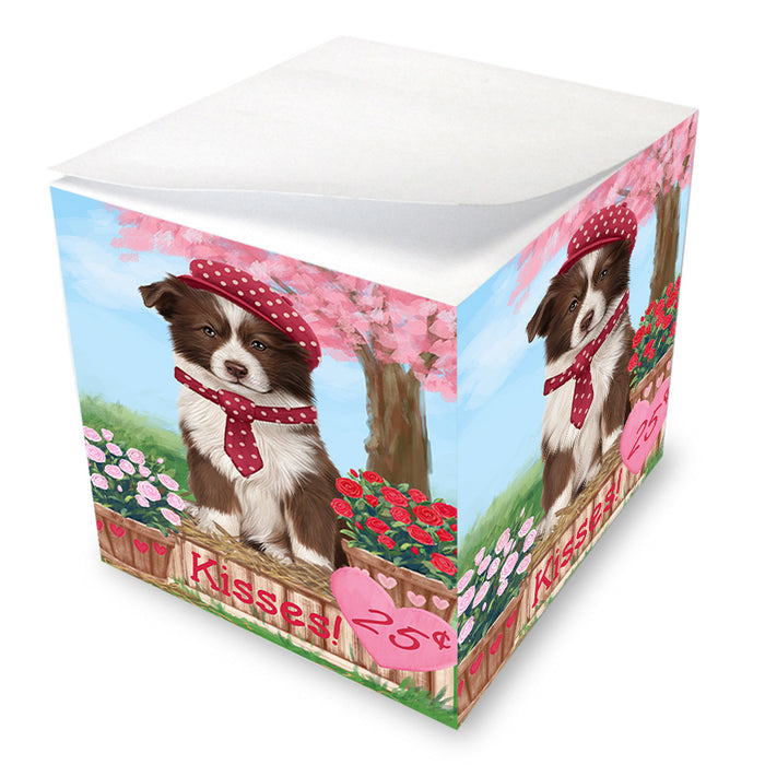 Rosie 25 Cent Kisses Border Collie Dog Note Cube NOC54014