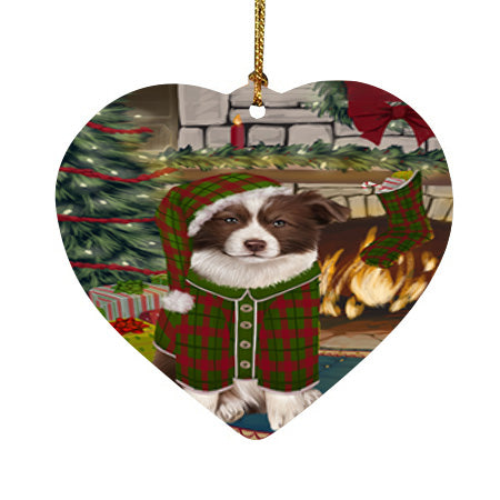 The Stocking was Hung Border Collie Dog Heart Christmas Ornament HPOR55589