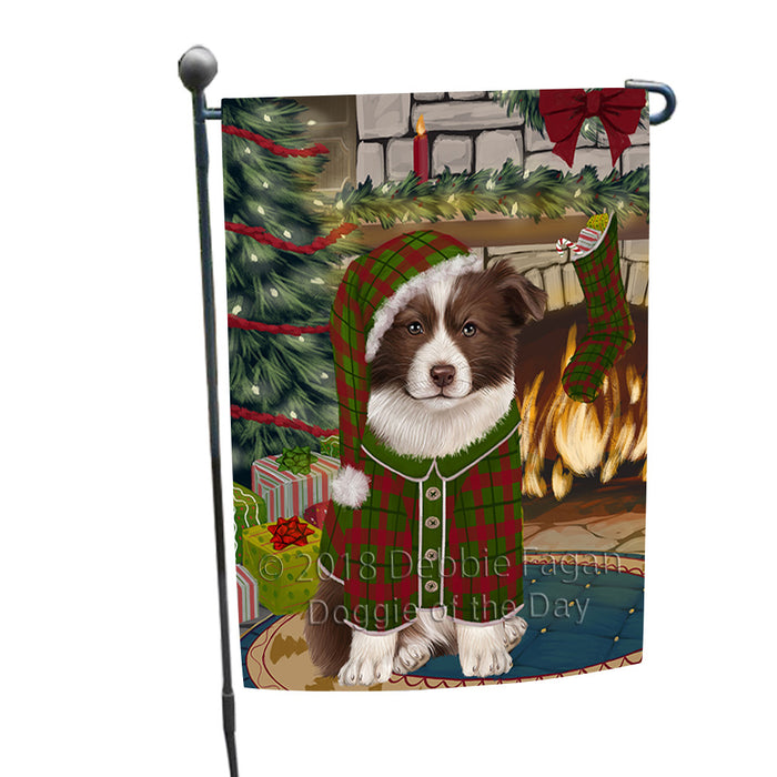 The Stocking was Hung Border Collie Dog Garden Flag GFLG55526