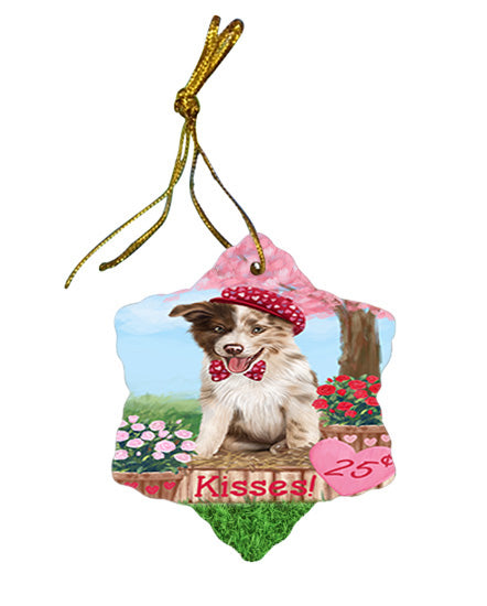 Rosie 25 Cent Kisses Border Collie Dog Star Porcelain Ornament SPOR56299
