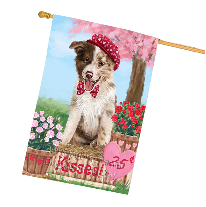 Rosie 25 Cent Kisses Border Collie Dog House Flag FLG56627