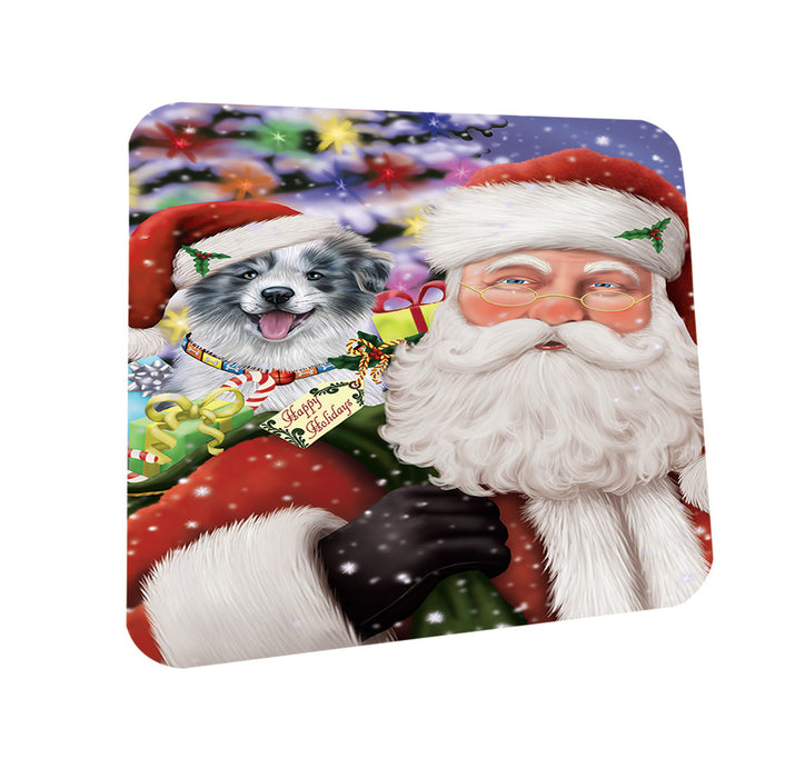 Santa Carrying Border Collie Dog and Christmas Presents Coasters Set of 4 CST53921