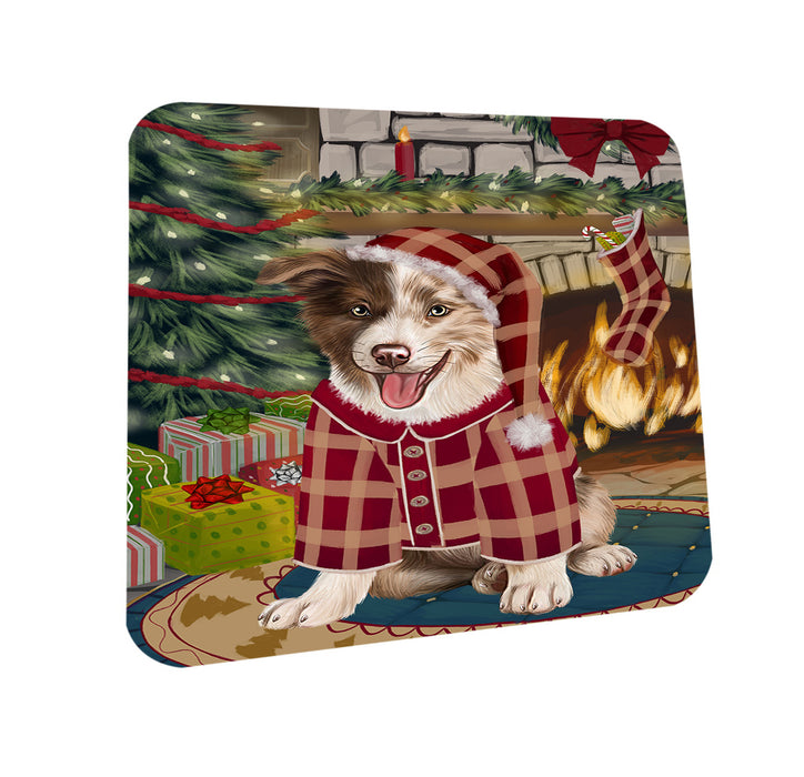 The Stocking was Hung Border Collie Dog Coasters Set of 4 CST55192