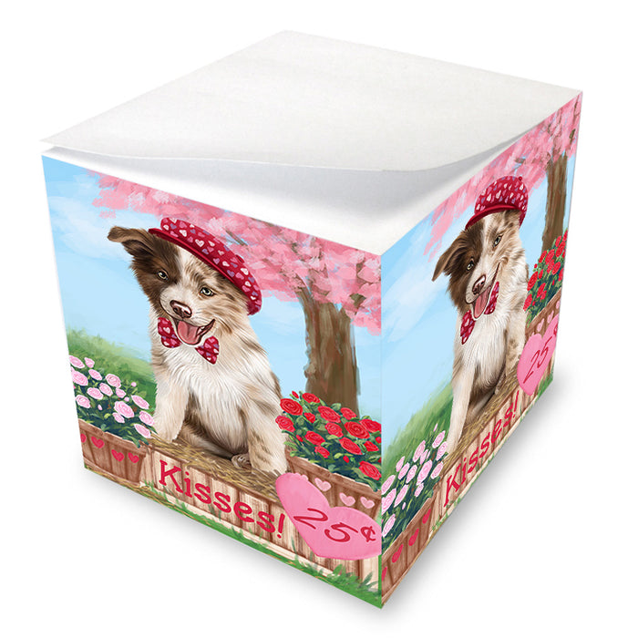Rosie 25 Cent Kisses Border Collie Dog Note Cube NOC54015