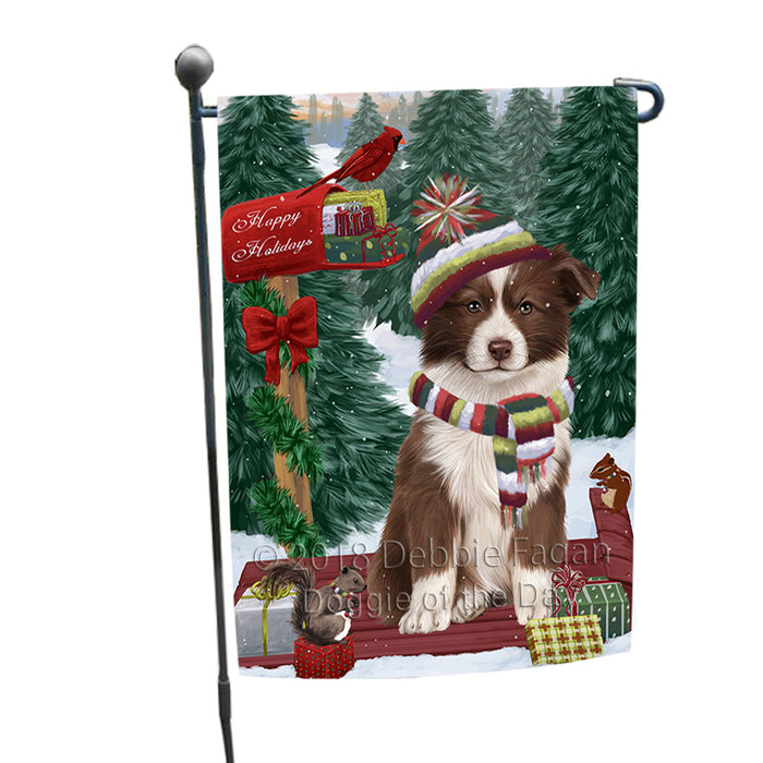 Merry Christmas Woodland Sled Border Collie Dog Garden Flag GFLG55155