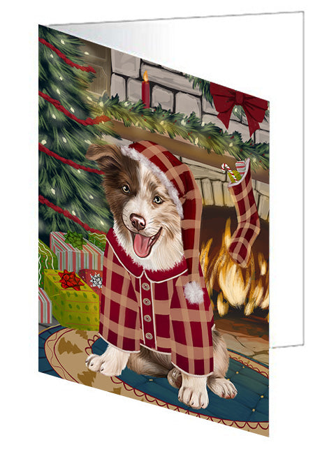 The Stocking was Hung Chow Chow Dog Handmade Artwork Assorted Pets Greeting Cards and Note Cards with Envelopes for All Occasions and Holiday Seasons GCD70346