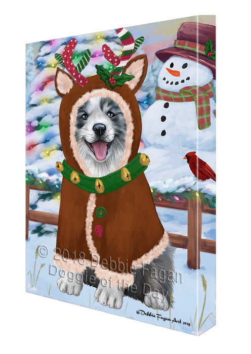 Christmas Gingerbread House Candyfest Border Collie Dog Canvas Print Wall Art Décor CVS128060
