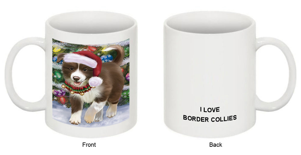 Trotting in the Snow Border Collie Dog Coffee Mug MUG50820