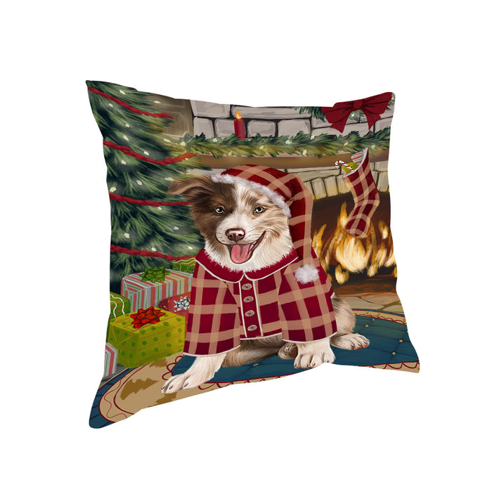 The Stocking was Hung Border Collie Dog Pillow PIL69864