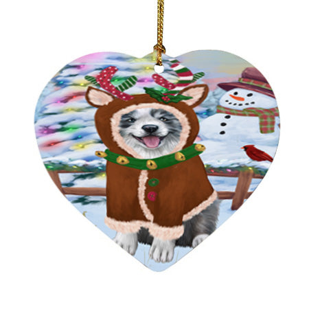 Christmas Gingerbread House Candyfest Border Collie Dog Heart Christmas Ornament HPOR56560