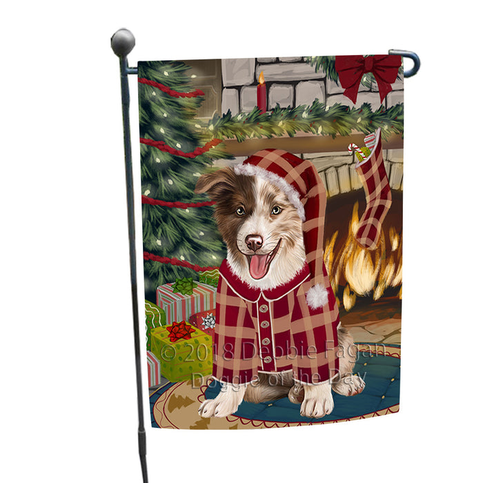 The Stocking was Hung Border Collie Dog Garden Flag GFLG55527