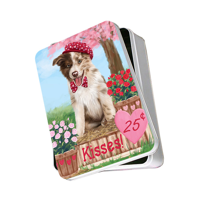Rosie 25 Cent Kisses Border Collie Dog Photo Storage Tin PITN55886