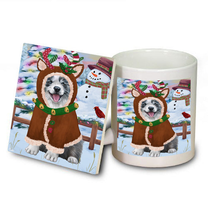 Christmas Gingerbread House Candyfest Border Collie Dog Mug and Coaster Set MUC56196