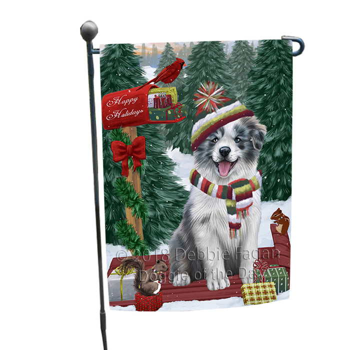 Merry Christmas Woodland Sled Border Collie Dog Garden Flag GFLG55156