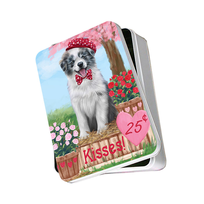 Rosie 25 Cent Kisses Border Collie Dog Photo Storage Tin PITN55887
