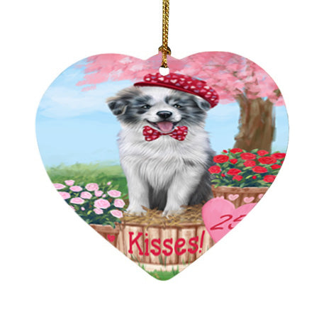 Rosie 25 Cent Kisses Border Collie Dog Heart Christmas Ornament HPOR56300