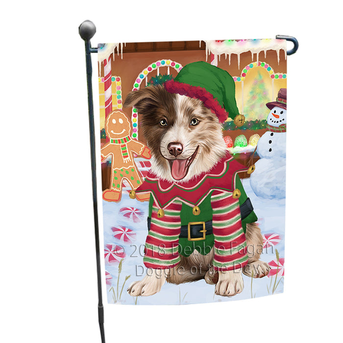 Christmas Gingerbread House Candyfest Border Collie Dog Garden Flag GFLG56753